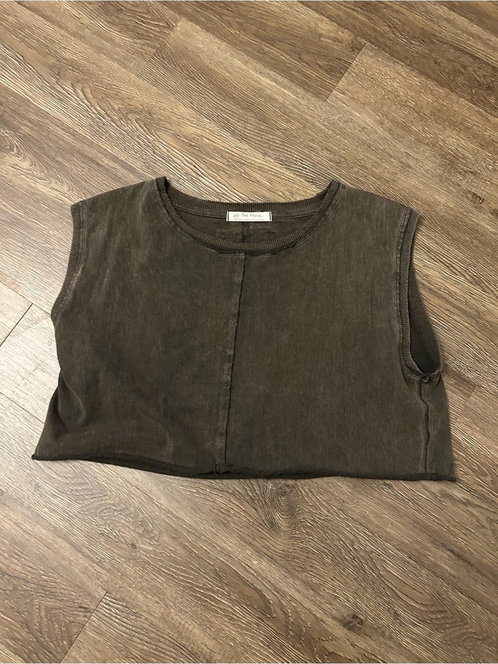 We The Free Olive Cropped Muscle Tank